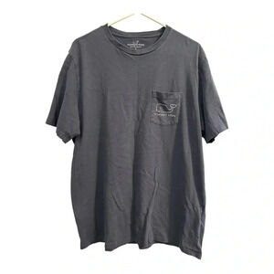 Vineyard Vines Navy Blue Front Pocket Tee Whale Print // Size Large